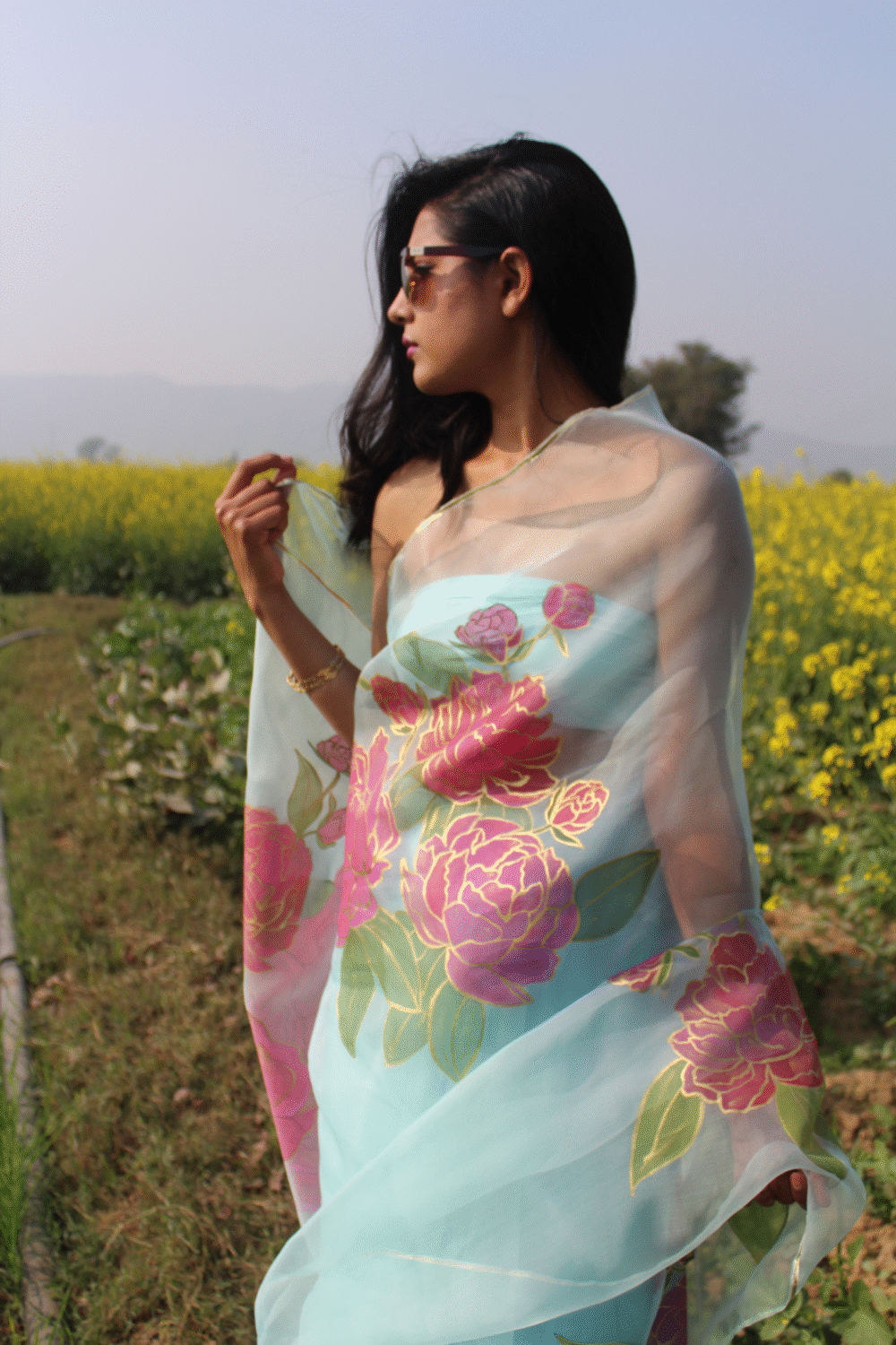 DARLING PEONIES SAREE (HALF) - Image 3