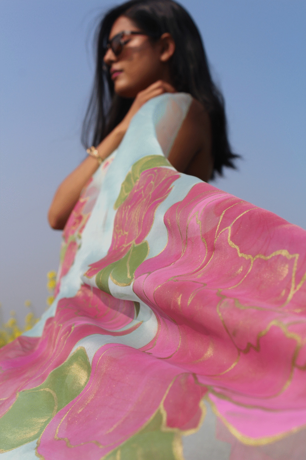 DARLING PEONIES SAREE (HALF) - Image 2