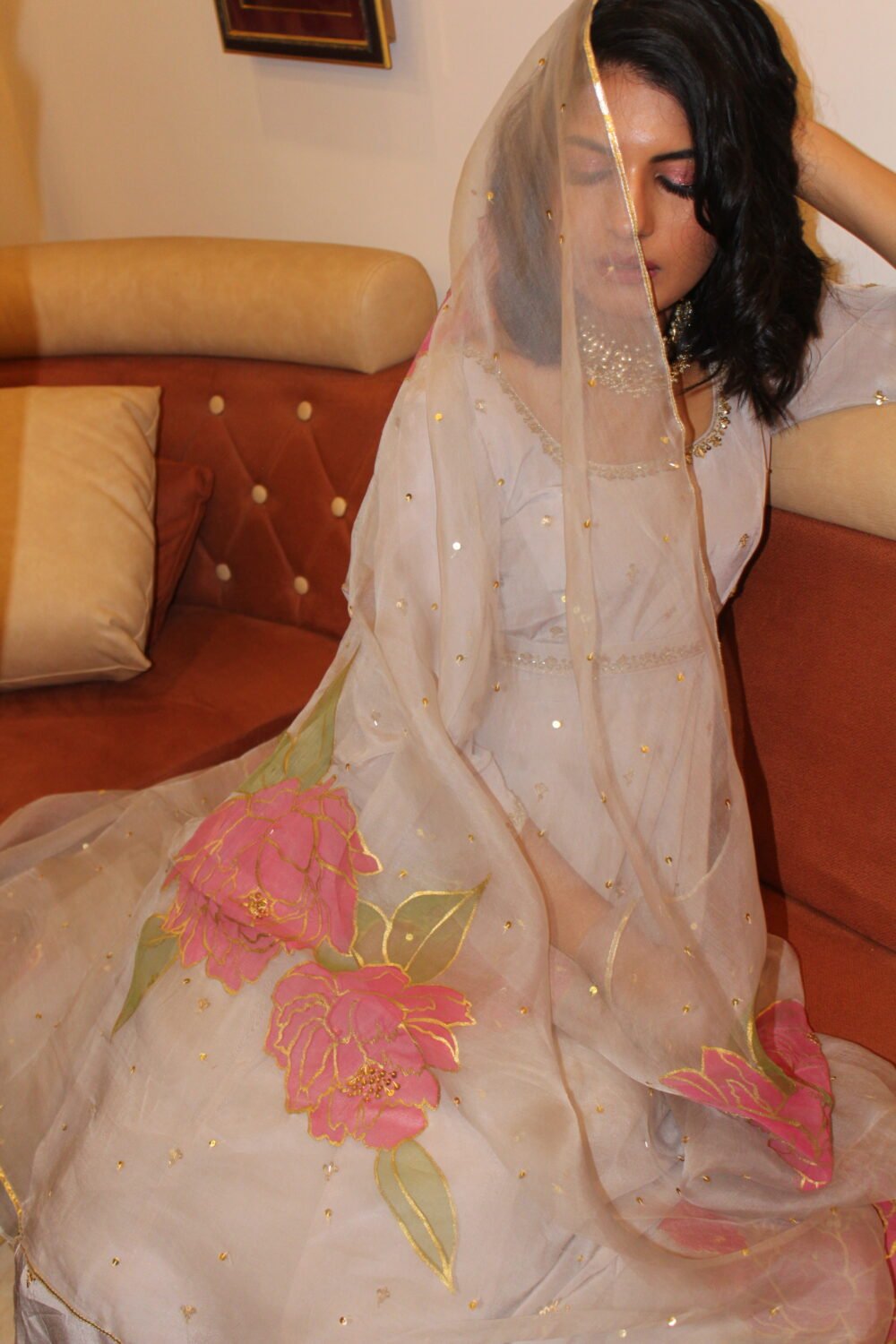 Darling Peonies Steel Grey